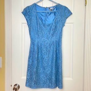 Blue Lace Mini Dress - Medium